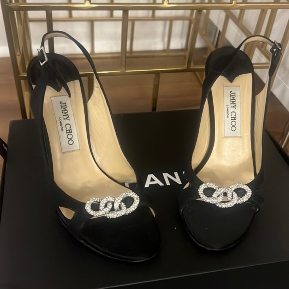 Jimmy choo sling back satin sandals